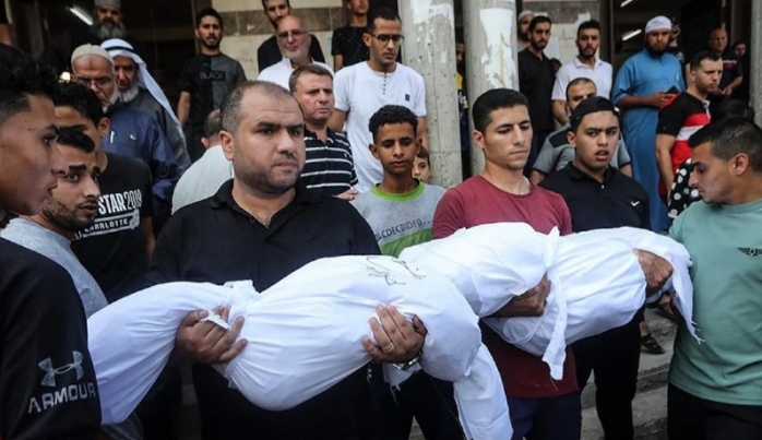 Gazze'ye ynelik soykrm saldrlarnda 614' ocuk 1900 kardeimiz katledildi 