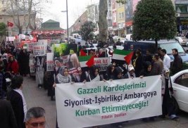 stanbul'da Gazze'ye destek eylemi