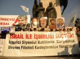 stanbul'da Gazze direniine destek gsterisi