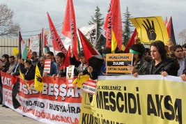stanbul'da Msr, Suriye ve Kuds eylemi