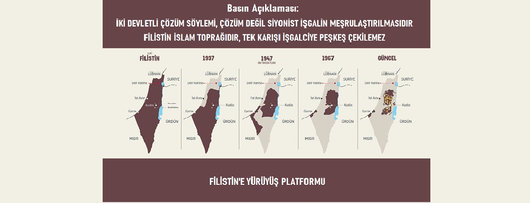 Filistin'e Yry Platformu: ki Devletli zm Sylemi, zm Deil Siyonist galin Merulatrlmasdr